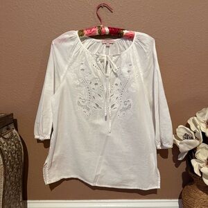 Saint Tropez West White Embroidered Blouse